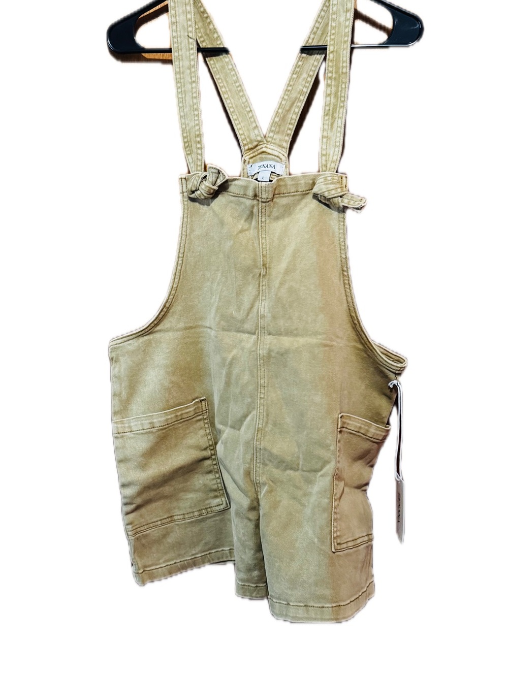 Zenana Outfitters Olive Green Short Overalls